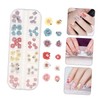 BIUDECO DIY Flower Nail Art Patches Compartment Ceramic Manicure Decor