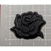 Black Rose Bud Flower Plants Embroidered Iron On Patch 2.75x3"