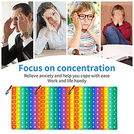 Ammily Push Bubble Multiplication Table Chart Math Table Sensory Toy, Rainbow Square Squeeze Toys for Kids Children Adults,0-81 Bubbles Pop (C)