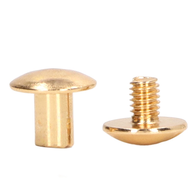 200 Sets Book Binding Screw Uniform Coating Curved Surfaces Brass