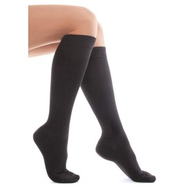 Knee Socks with Cotton 64 Percent/Compression Stockings/Unisex with Compression 13-15 mmHg Black X-Large