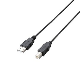 ELECOM U2C-JB10BK RoHS Compliant & Environmental Package Eco USB Cable for Printers, USB 2.0 A-B Type 3.3 ft (1 m) Black (2010 Model)
