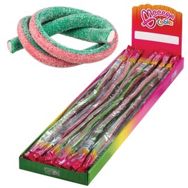 Meeega Cables - Chewy Rope Candy (Box of 30) (SOUR WATERMELON AND STRAWBERRY)