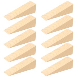Keboyoe Pack of 10 Door Wedges Wooden Door Wedges Small Hardwood Wedge Furniture Wedges Wooden Wedges Non-Slip Wedges for All Surfaces Mobile Security Home Office (100 x 30 x 30 mm)