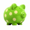 Elegant Baby Classic Pig Bank with Cream Polka Dots -