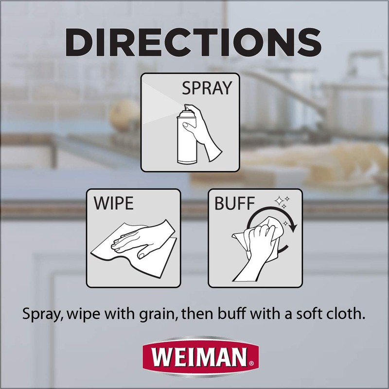 Weiman Stainless Steel Cleaner & Polish Aerosol, 17 Fluid Ounce