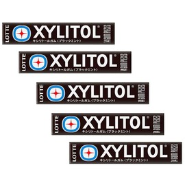 Lotte XYLITOL Gum Japanese Chewing Gum Black Mint Flavor ×5 With MAIKO sticker Pio big bazar