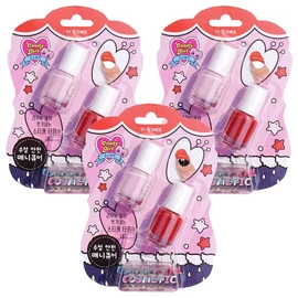 Candygirl Water-Based Safe Children's Nail Polish, 01 Pink Red, 3 Pieces / Candygirl 수성 안전 어린이 매니큐어, 01 핑크레드, 3개