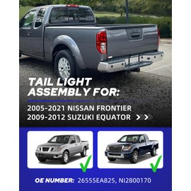 AUTOONE Tail Light Assembly with Original LED bulbs compatible for 2005-2021 Nissan Frontier, 2009-2012 Suzuki Equator Rear Lights Assembly, Driver Side(LH)