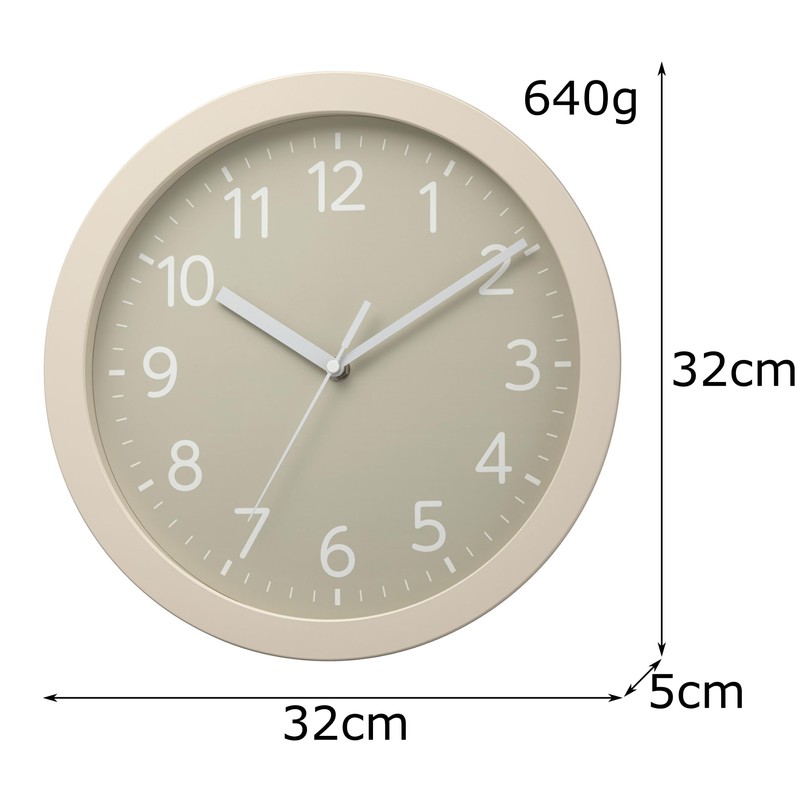 RHYTHM 8MGA43ND38 Wall Clock, Analog, Quartz Watch, Silent, Continuous Second