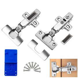 Pack of 2 Cabinet Hinges, 110 Degree Kitchen Cabinet Hinges, Pot Hinges 35 mm, Soft Close Hinge, Furniture Hinges for Kitchen Cabinet, Cupboard Door, Wardrobe (Stainless Steel)