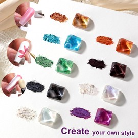 U-Shinein Gradient Painting Gel, 9 Colors Glitter Ombre Gel Nail Polish for Pigment Pat Nails Aura Nails, French Manicure DIY Nail Art Long-lasting No-wipe Palette Cosmic Jewels