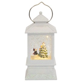 Roman Inc. 8.5" H LED White Lantern with Snowman Winter Scene Glitter Dome Snow Globe