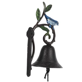 Levemolo Retro Doorbell Wrought Iron Wall Bell Metal Door Bell Cast Iron Doorbell Wall Mounted Bell Vintage Iron Door Bell Wall Mounted Door Bell Door Bell Ornament Door Hanging Bell