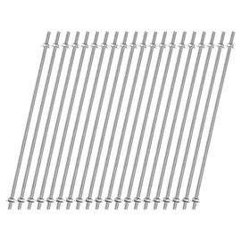 sourcing map 20pcs 8/32 Inch M4 Threaded Rods with 40pcs Hex Nuts and Washers 13 Inch 201 Stainless Steel Full Threads Right-Hand Thread for Hangers, U-Bolts, Beaded Garden Stake Rods, Silver