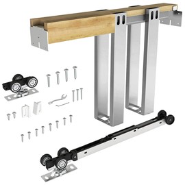JUBEST Pocket Door Frame Kit with 120LBS Two-Way Soft-Close Mechanism, Easy to Install Pocket Door Kit, Durable Pocket Door Hardware (32x80)