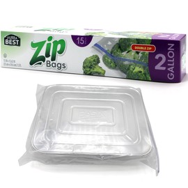DURRA BEST. 2 Gallon Extra Large Storage Zip Bags - Double Zip, Freezer Safe, Resealable, and Leak Proof (15 Count)