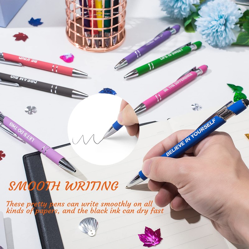HLPHA 12 Pieces Motivational Inspirational Quotes Snarky Screen Touch Stylus