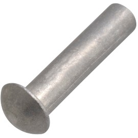 AERZETIX - C62013 - Set of 20 aluminium rivets diameter 2 x 8 mm with semi-circular curved head - full/impact rivets - DIN 660 - silver - non-removable connection leather sheet riveting machine