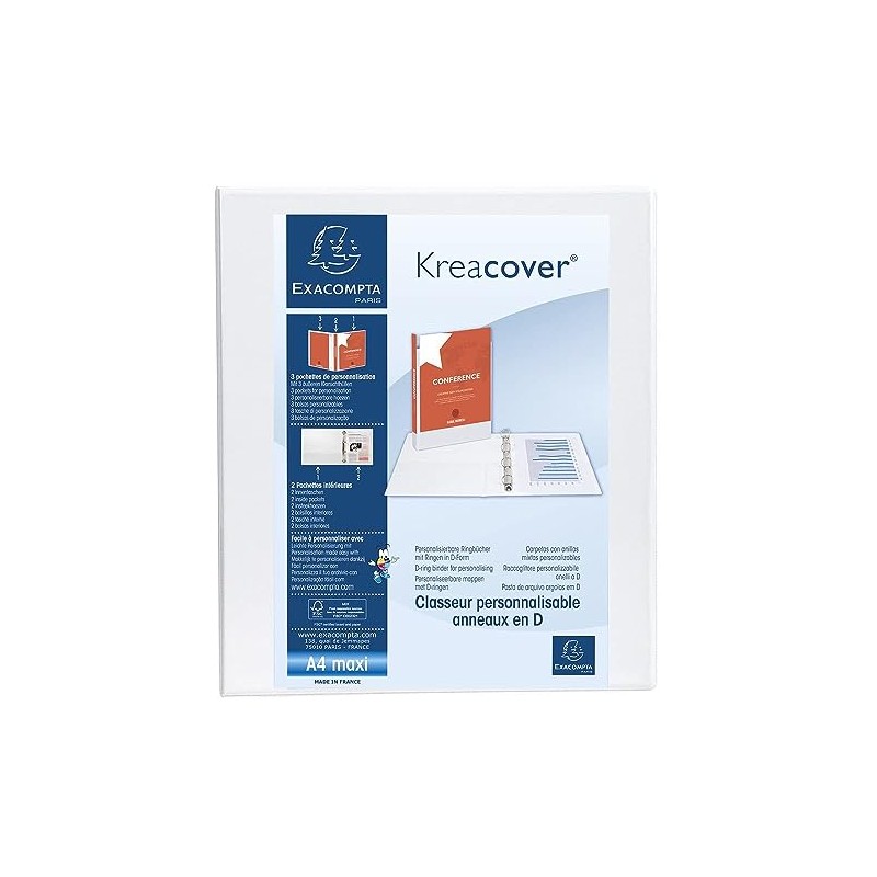 Exacompta Kreacover 51842E Ring Binder Made of Solid Polypropylene 4