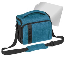 PEDEA Fashion DSLR Camera Case Bag with Screen Protector for Canon EOS 5DS R M6 M100 100D G1X Mark III SX740 Nikon Z6 D850 Panasonic Lumix DC GH5 GX800 Sony Alpha 6000 6500 Light Blue