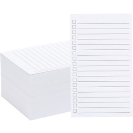 Vertical Ruled Index Cards 3x5 with Check Boxes,Double Sided Ruled Note Card for To Do Checklists, Heavy Weight Flash Cards for Studying,School, Home and Office - White,200 Pack