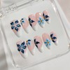 Handmade Press on Nails Almond Medium 3D Floral White French
