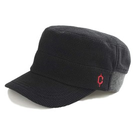 [Kure] Waffle Rib Sweat Work Cap Hat Large Size Men's Women's Cap, Black, XL