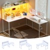 Pamray 60 Inch L Shaped Gaming Desk with Shelves and