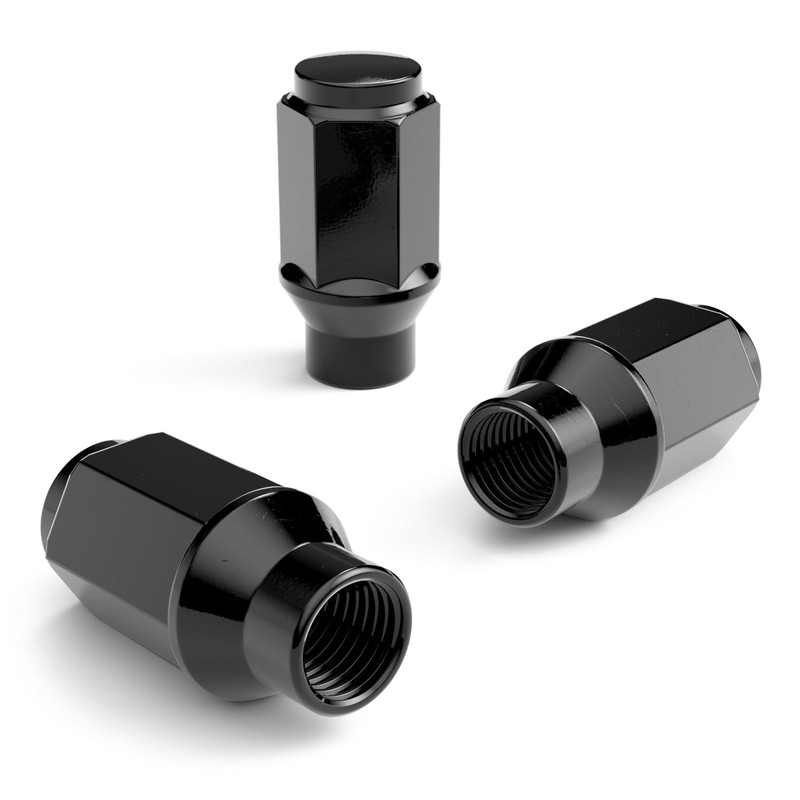 20pcs Black Bulge Lug Nuts - 1/2x20 Threads - 1.75