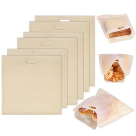 VGOODALL 6 Pack Reusable Toaster Bags, Compostic Sandwich Bags