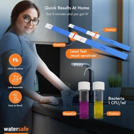 Watersafe The Original Water Testing Kit for Drinking Water, Well and Tap Water, Sensitive Lead in Water Test, Bacteria, Hardness, pH, Nitrates, Easy Instructions, Lab-Accurate Results, 1 Kit