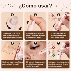 Lápiz de Pecas con Sello – Secado Rápido e Impermeable, Maquillaje de Pecas Falsas Realistas y Duradero, Ligero y Portátil, Vegano y sin Crueldad – Lo