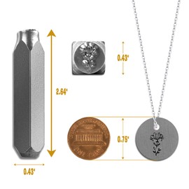 The Craft Guy Metal Punch Stamping Tools, 5/16 Inches (8mm) Birth Month Flowers Theme Jewelry Metal Punch Stamping Tools, HRC 58-62 Steel Metal Stamping Tools for Jewelry Craft Punching (Honeysuckle)
