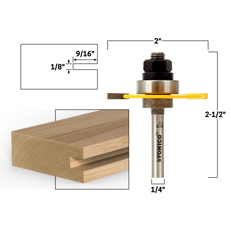 YONICO Slotting Cutter Router Bit 1/8-Inch 1/4-Inch Shank 12103q