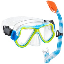 CTSAYTL Kids Snorkel Set for Ages 6-14, Snorkeling Gear for Kids with Dry Top Snorkel Anti-Leak Anti-Fog Panoramic View Snorkel Mask, Boys Girls Junior Teens Snorkeling Set for Swimming Snorkeling