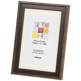Nakabayashi F-TMS-211-DBR Two-Tone Photo Frame, KG/L Dark Brown