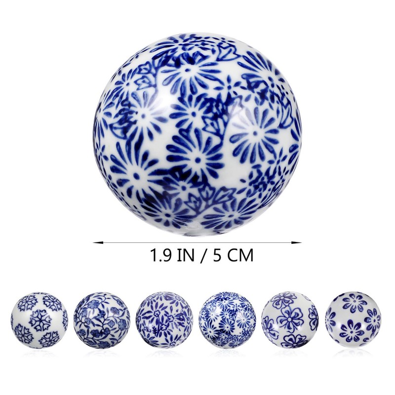 Abaodam Ceramic Balls Set of 3 Blue and White 5.00X5.00X5.00cm