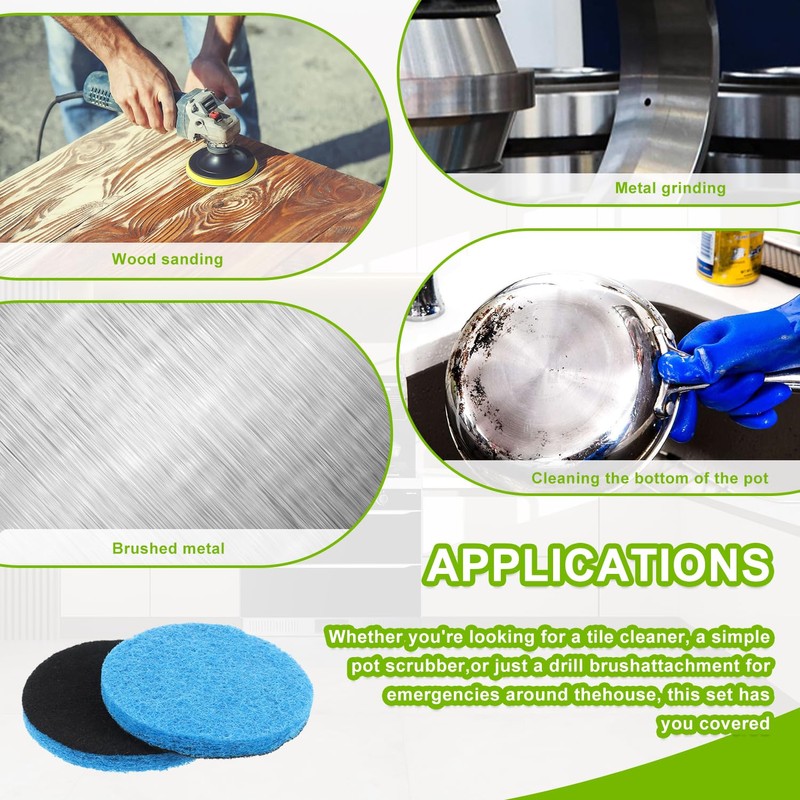 EPLZON 16pcs Microfibre Pads Power Scrubber Pads Set Electric Scrubber