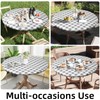 Smiry Round Picnic Table Cloth, Elastic Waterproof Fitted Vinyl Tablecloth