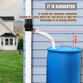 Rain Diverter - Rain Barrel Diverter Kit,Eco-Friendly Complete Filtration Valve Kit, Adjustable Diverter for 2 X 3inch Standard Downspouts