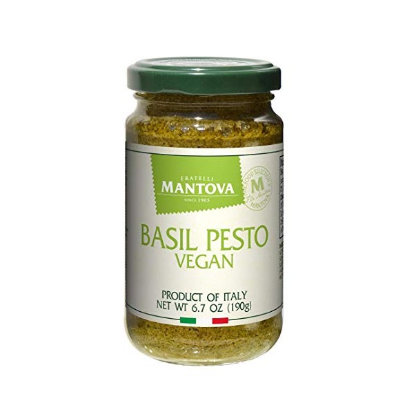 Mantova Vegan Basil Pesto, 6.7oz (Pack of 2), Product of Italy