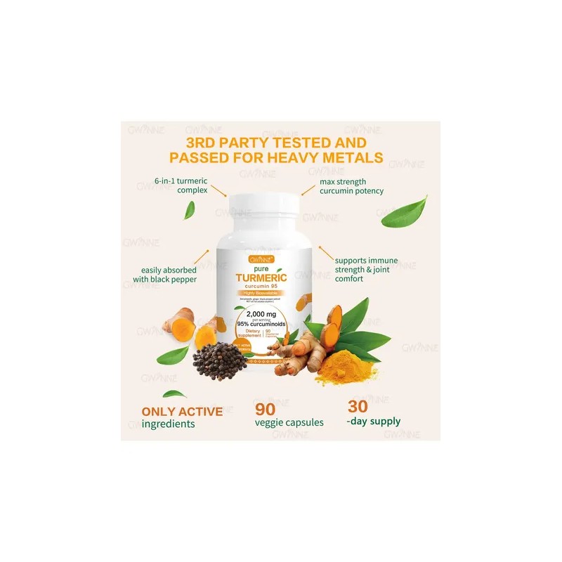 Gwynne Turmeric Cúrcuma 2000mg Con Extracto De Raíz De Cúrcuma