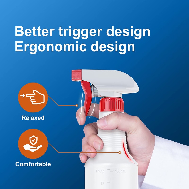Veco Spray Bottle (5 Pack,16 Oz) with Measurements and Adjustable
