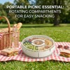 1-Pack Divided Serving Tray with Lid and Handle, 6-Compartment Snackle