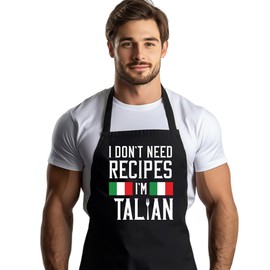 Funny Farthers Day Italian Aprons With 2 Pockets for Men Women,I Don't Need A Recipes,Grilling Cooking Birthday Father's Day Gifts For Chef for Husband,Boy Friends, Grandparents, Grandparent-8