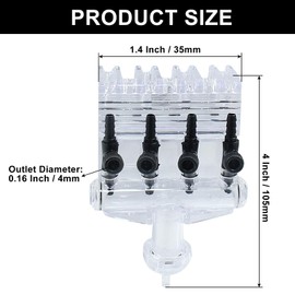 Murtenze 3-Way Aquarium Air Check Flow Control Switch Gang Valve, Aquarium Accessories for Splitter, Tank, Pump(Clear, Black)