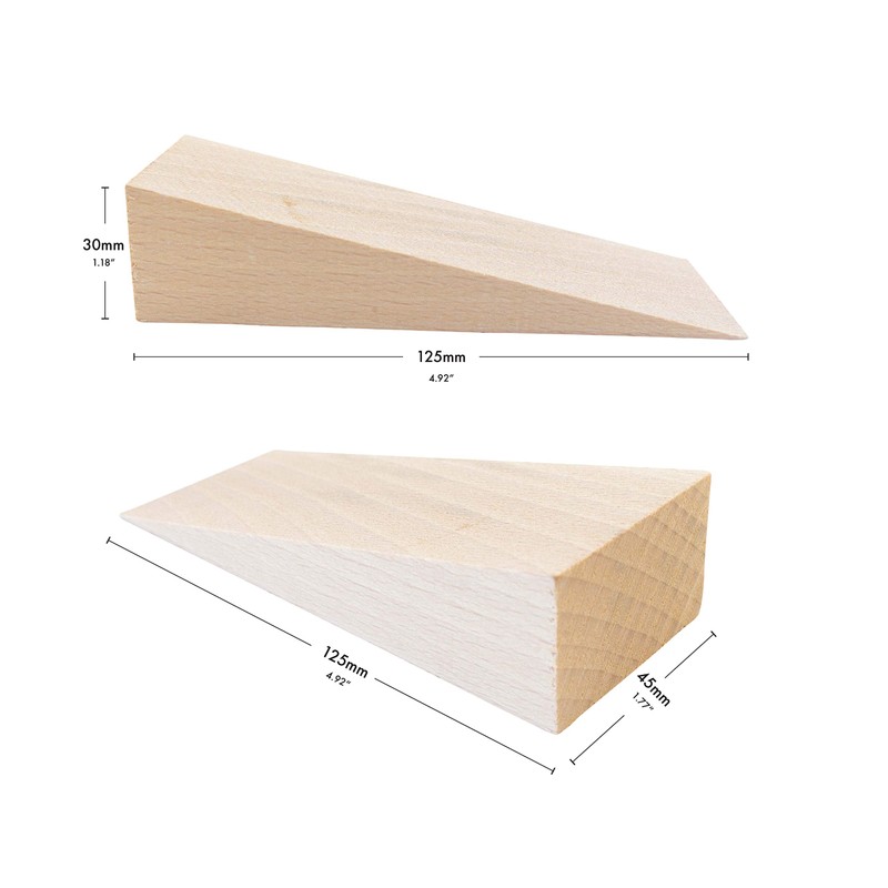 Haggiy hardwood wedges - beech wheel chocks (pack of 10),
