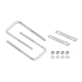 Aoje-Link Square U Bolt 45mm Internal Width M8 Thread 304 Stainless Steel Silver with Plate Nuts Flat Washers 2 Pieces
