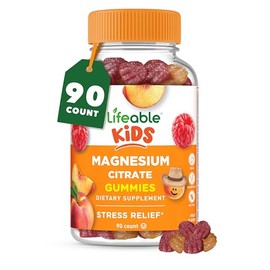 Lifeable Gomitas de magnesio para niños | 170 mg de magnesio elemental de 1,420 mg de citrato de magnesio | Suplemento de magnesio para niños de gran 